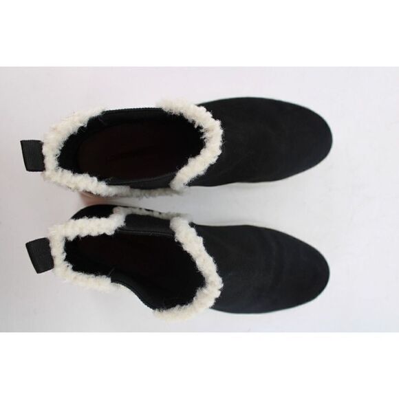 Lucky Brand Boots Women’s Kichai Ankle Bootie Black Suede Faux Fur 9.5 - Picture 10 of 11